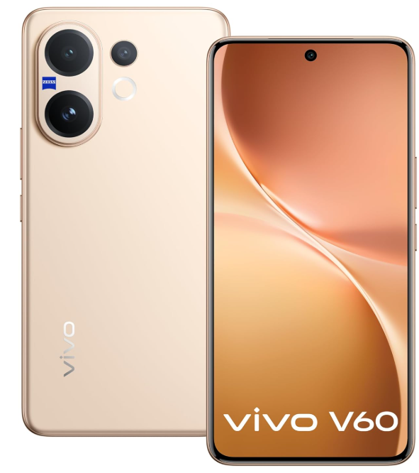 Vivo V60 smartphone 2025 with 6,500mAh battery, ZEISS camera system, and 6.77-inch quad-curved AMOLED display